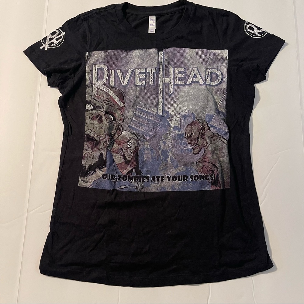 Rivethead Our Zombies Ate Your Songs T Shirt Large Black Bella Canvas
